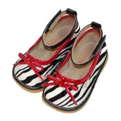 Squeakers Shoes Kristine Zebra with Red